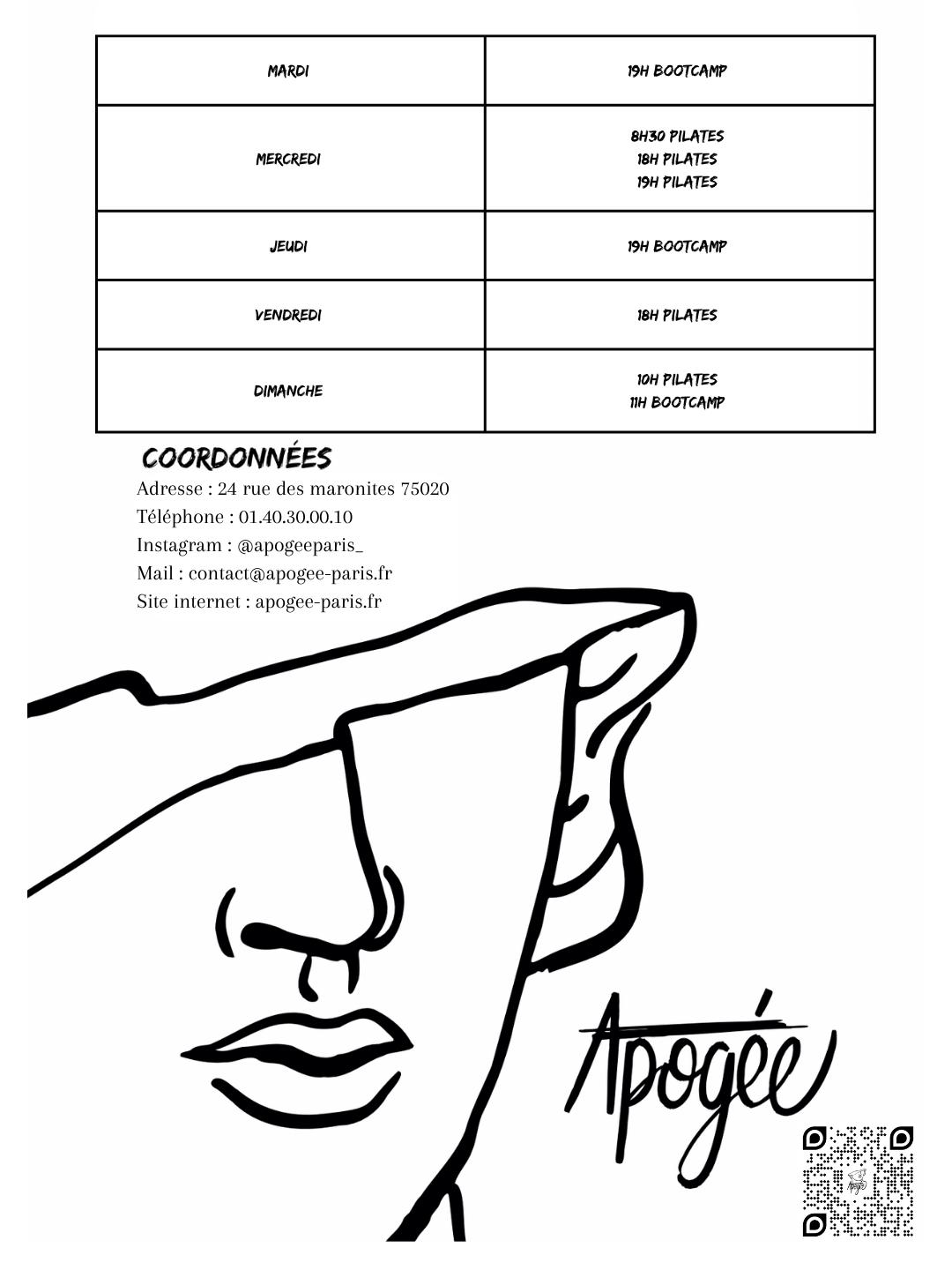 Planning Apogée Paris